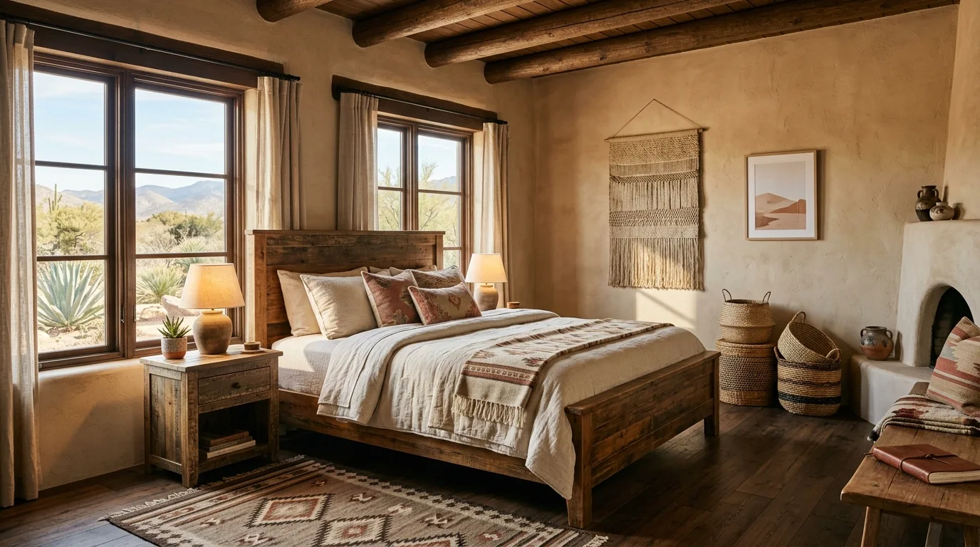 Try plaster-like or matte finishes for 11 Warm Southwestern Bedroom Ideas with Earthy Tones