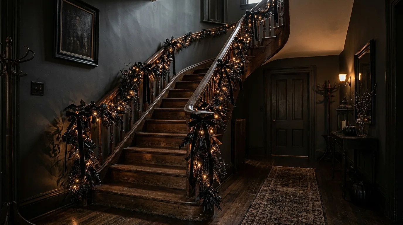 Dress the dining table with moody details for 11 Spooky Halloween Decor Ideas for an Elegant Haunted Home