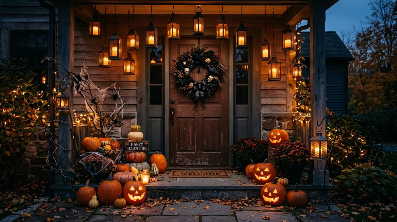 Keep the path safe and clear for 14 Spooky Halloween Door Decor Ideas to Greet Trick or Treaters
