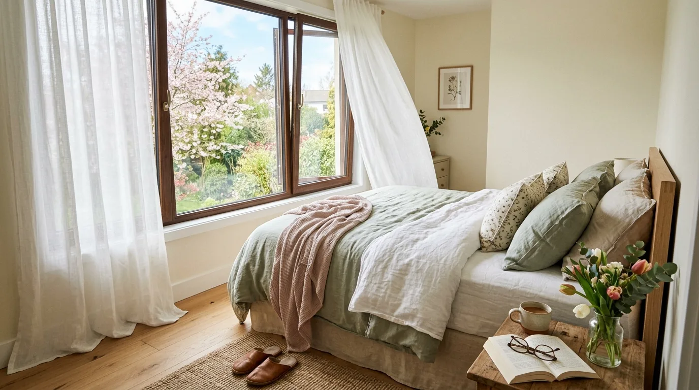 Let the room feel airy and easier for 11 Fresh Spring Bedroom Ideas to Shake Off the Winter Dust