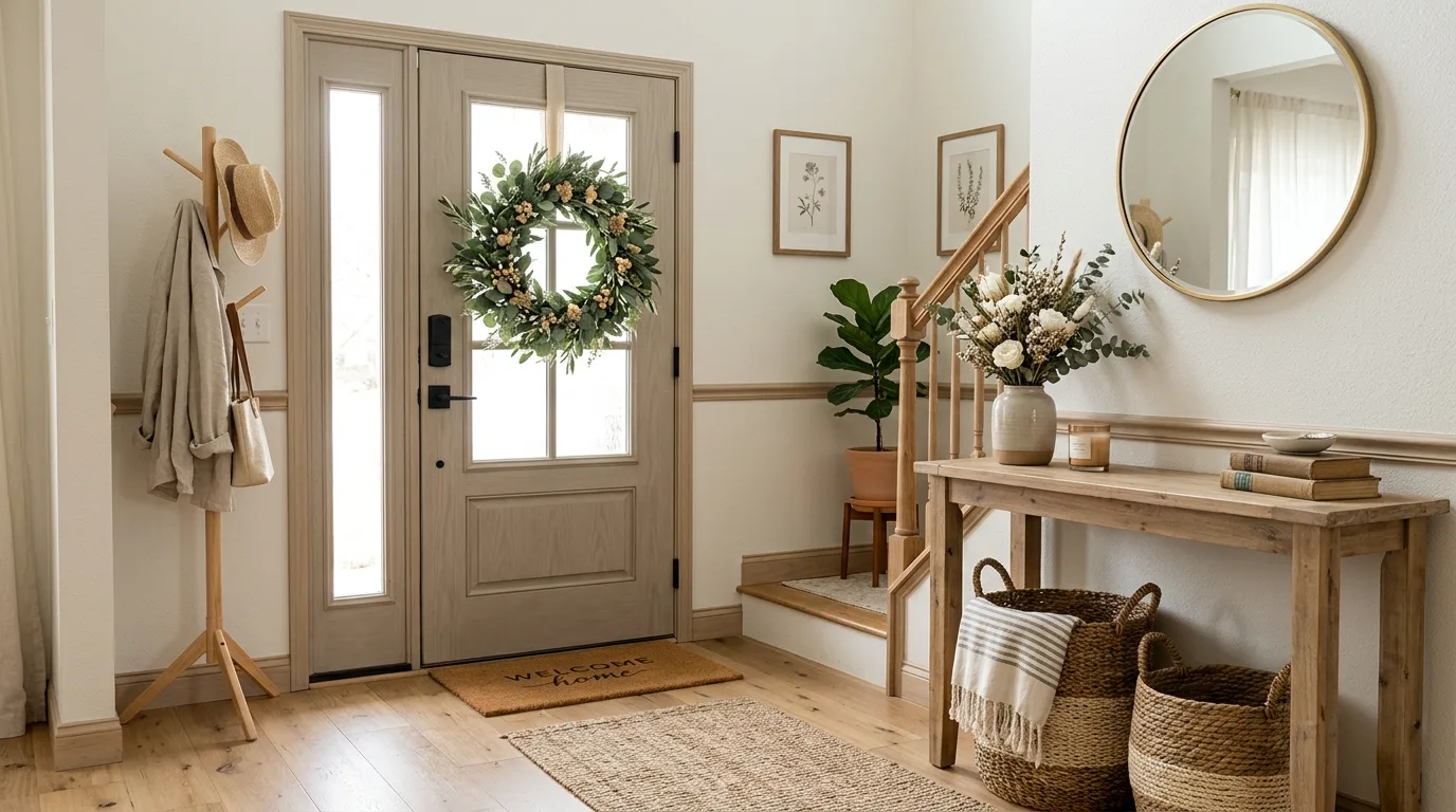 Keep the porch uncluttered for 14 Beautiful Spring Front Door Decor Ideas to Welcome Warmer Weather