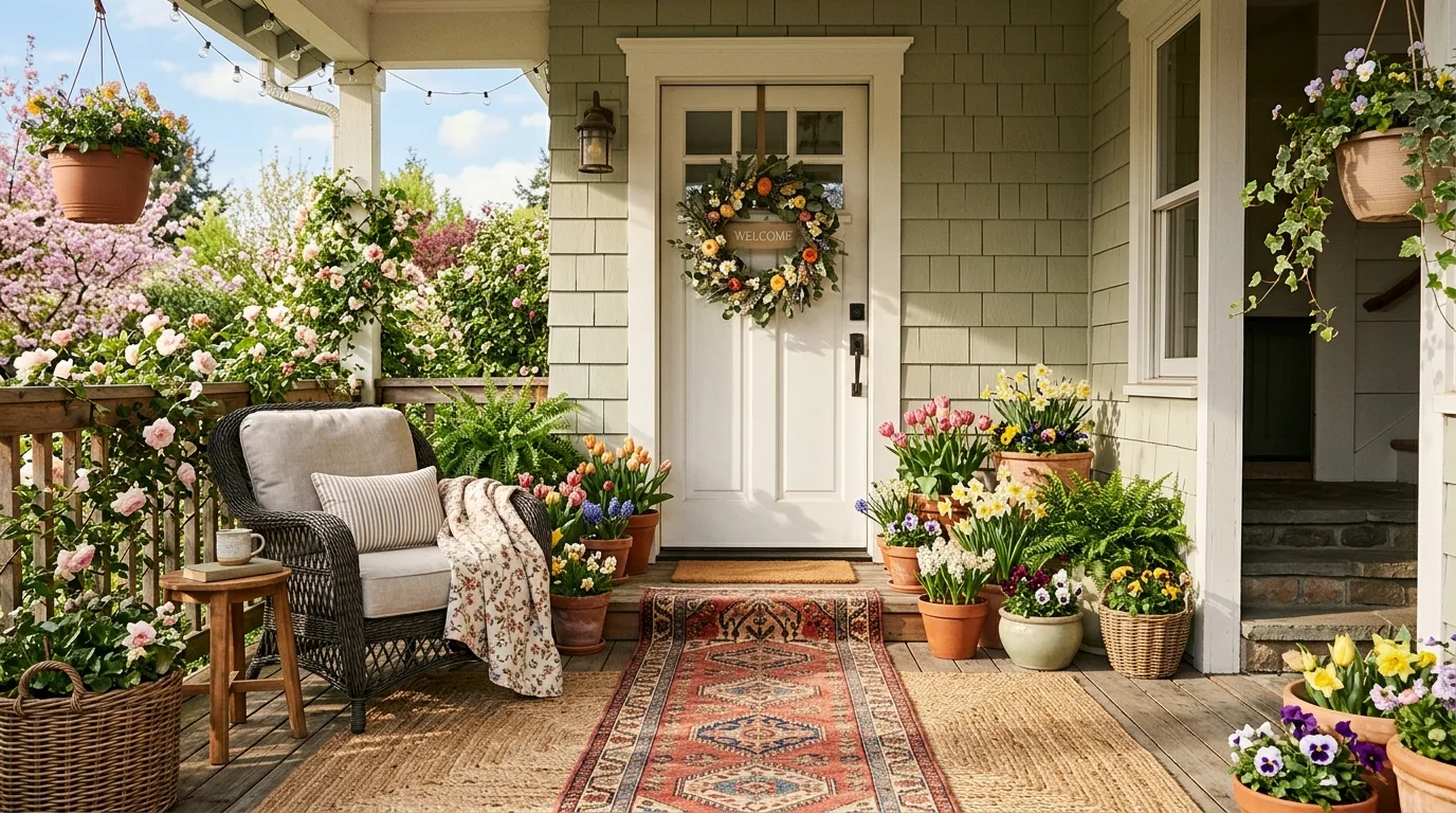 Coordinate the hardware and accents for 14 Beautiful Spring Front Door Decor Ideas to Welcome Warmer Weather