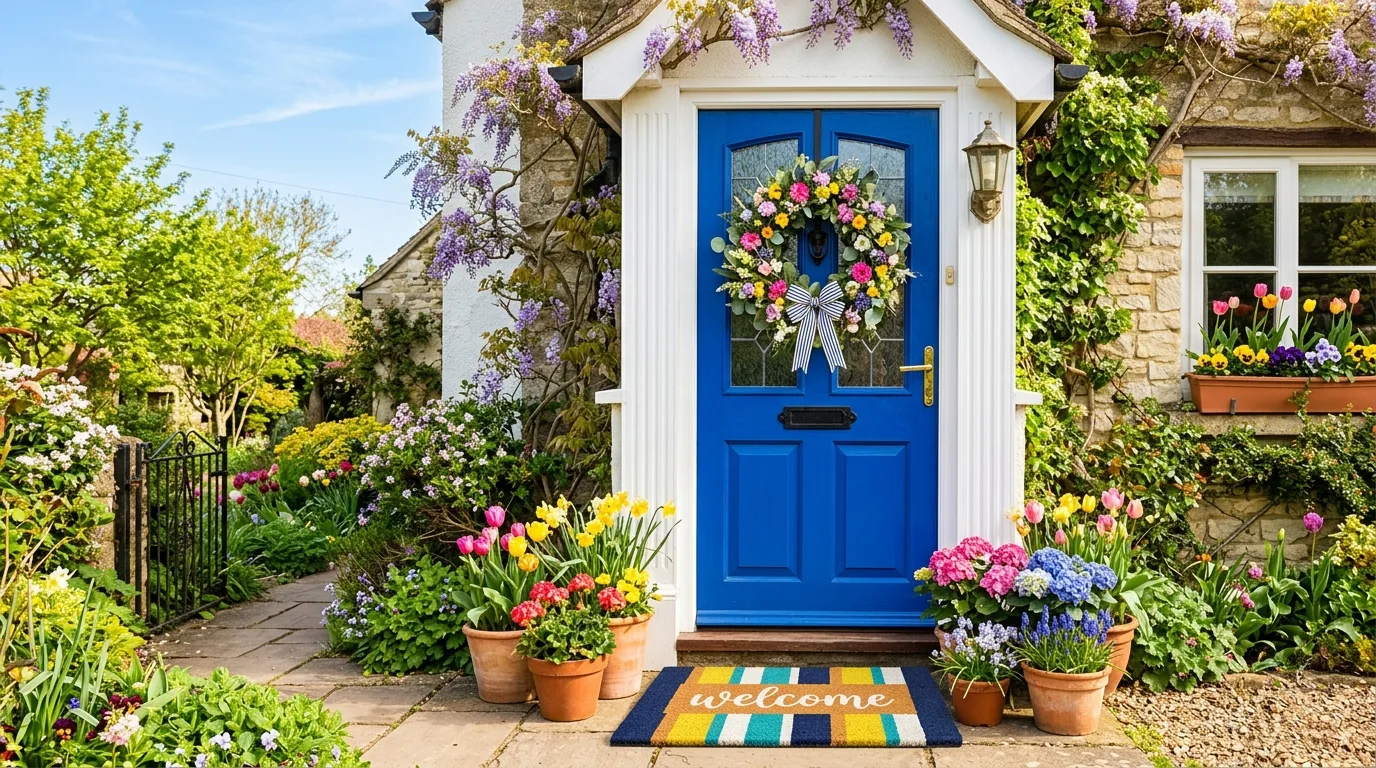 Try a painted front door color for 14 Beautiful Spring Front Door Decor Ideas to Welcome Warmer Weather