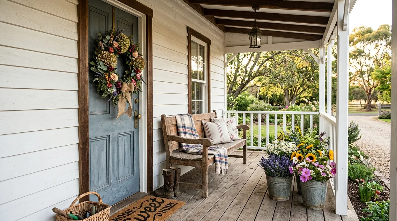 Add a porch chair or bench for 12 Inviting Spring Front Porch Ideas for a Seasonal Refresh