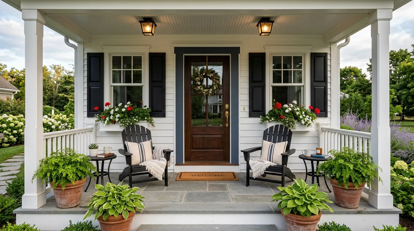 Bring in a small outdoor rug for 12 Inviting Spring Front Porch Ideas for a Seasonal Refresh
