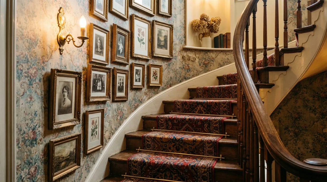 Keep the handrail and walkway clear for 11 Creative Staircase Decorating Ideas to Utilize Vertical Space