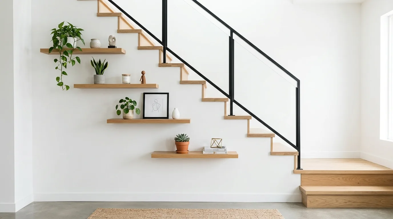 Add a runner for softness and color for 11 Creative Staircase Decorating Ideas to Utilize Vertical Space