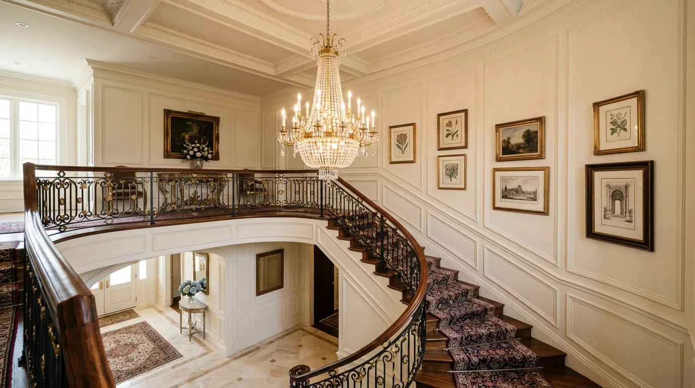 Try one statement artwork if the wall is large for 11 Creative Staircase Decorating Ideas to Utilize Vertical Space