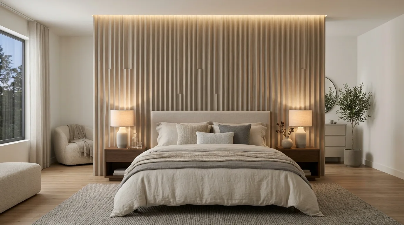 Repeat a material for cohesion for 12 Stunning Modern Bedroom Ideas with Clean Lines and Calm Colors
