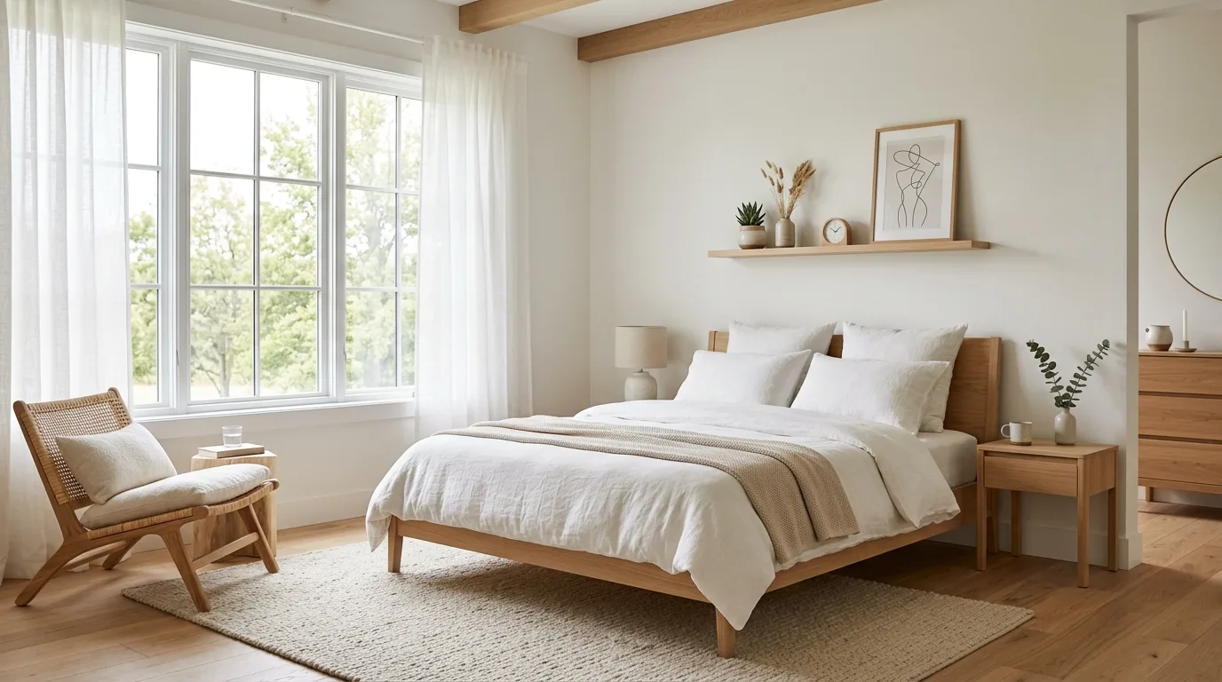 Use art sparingly but intentionally for 12 Stunning Modern Bedroom Ideas with Clean Lines and Calm Colors