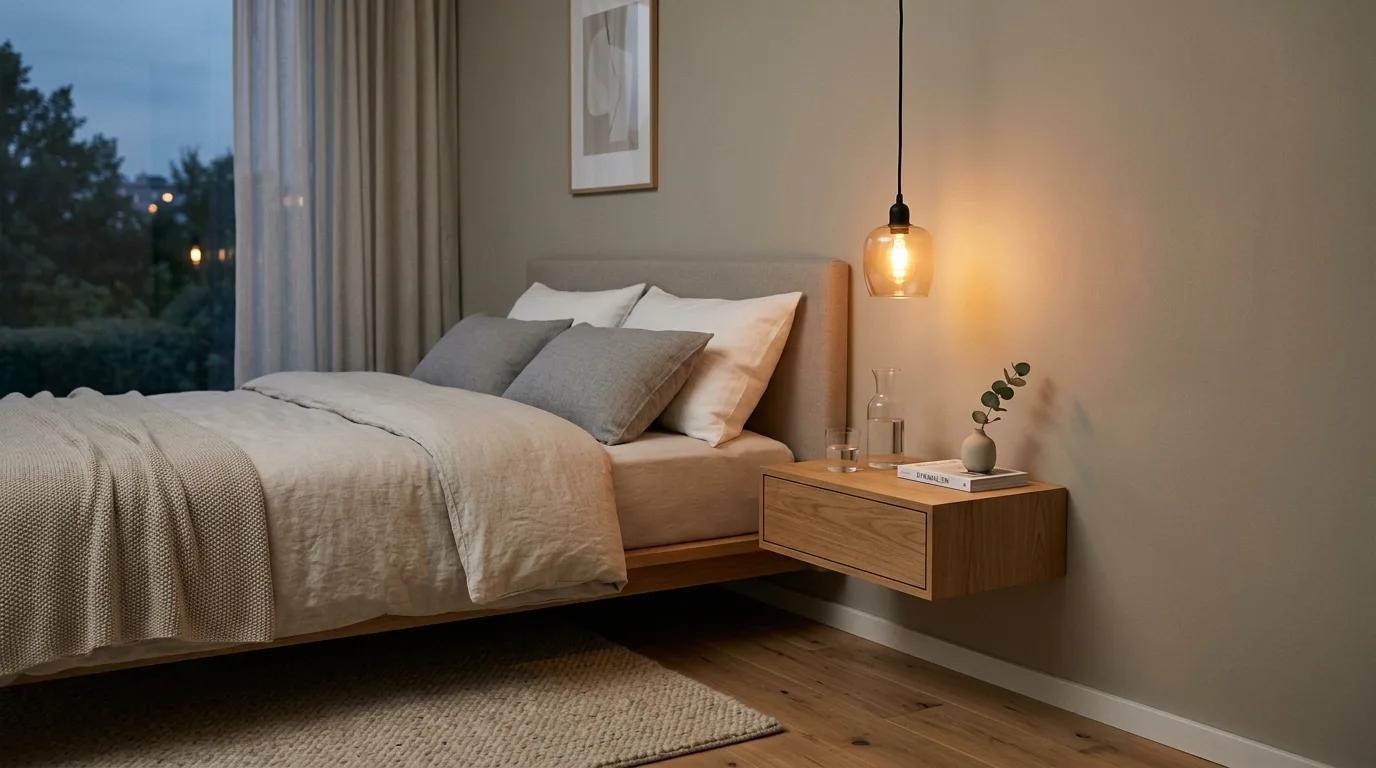 Ground the room with a large rug for 12 Stunning Modern Bedroom Ideas with Clean Lines and Calm Colors