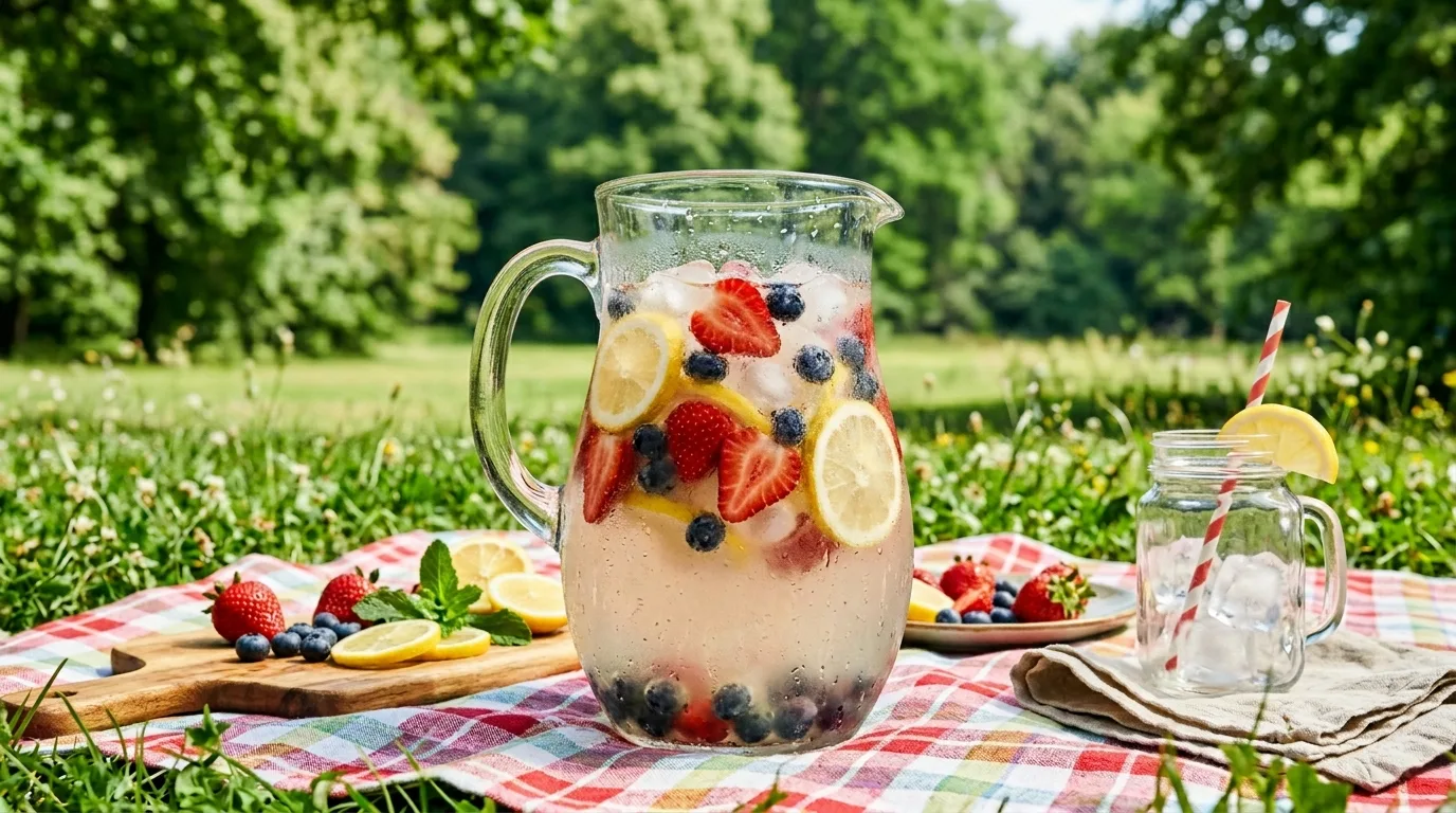 Offer a refreshing signature drink for 13 Tasty 4th of July Picnic Food Ideas for a Patriotic Feast