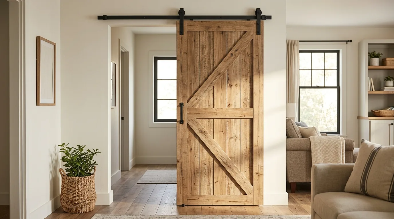 Try lightweight barn-style alternatives for 10 Smart Temporary Door Ideas for Renters and Privacy