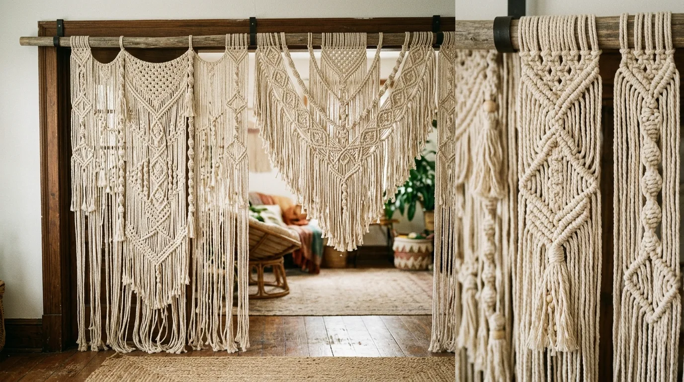 Match the solution to the room style for 10 Smart Temporary Door Ideas for Renters and Privacy