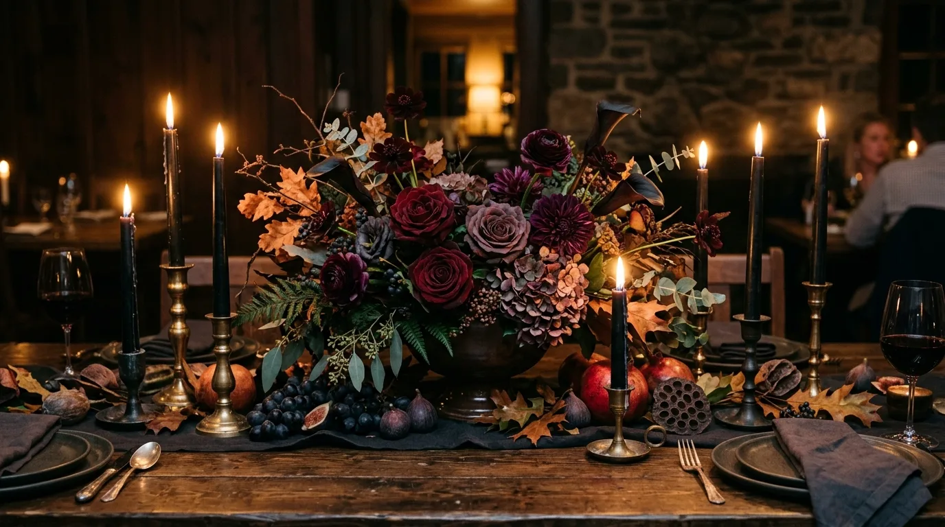 Choose one fall palette and stick to it for 12 Elegant Thanksgiving Centerpiece Ideas for a Grateful Table