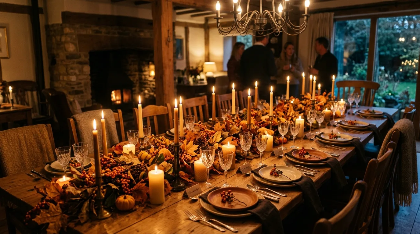 Mix ceramics with natural wood for 12 Elegant Thanksgiving Centerpiece Ideas for a Grateful Table