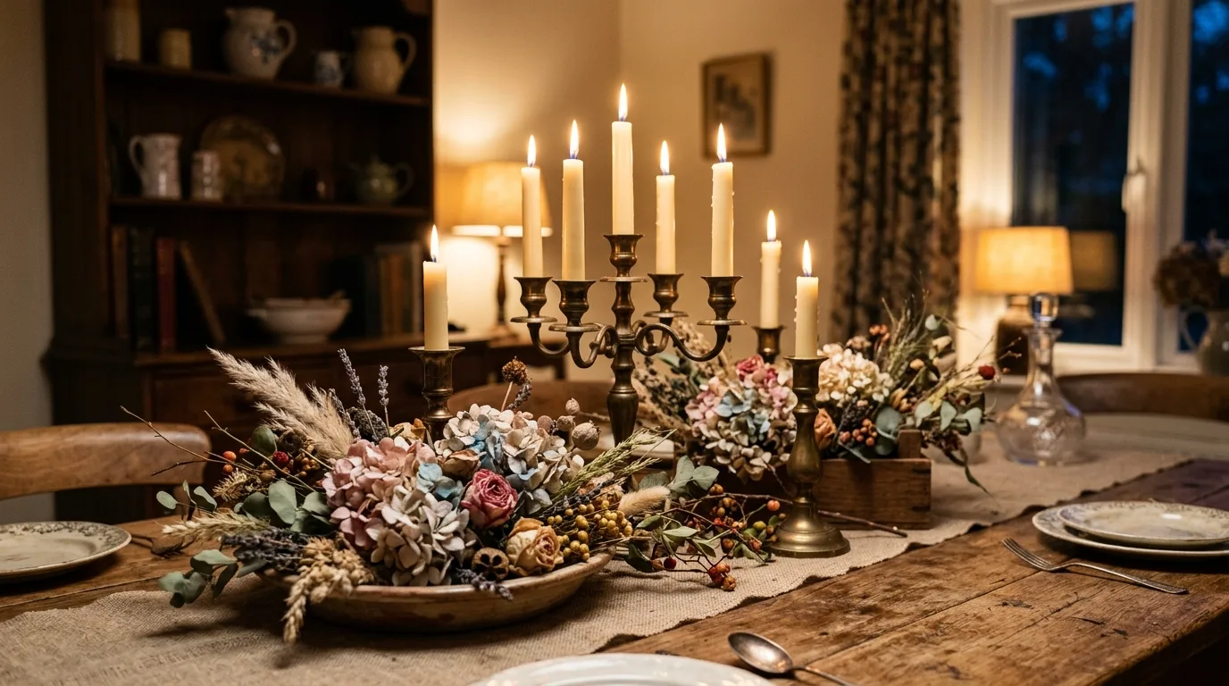 Keep florals loose and seasonal for 12 Elegant Thanksgiving Centerpiece Ideas for a Grateful Table