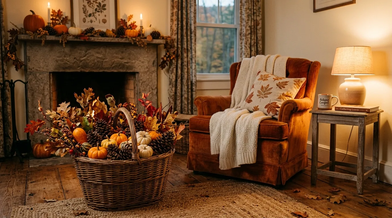 Use plaid and faded textiles for 13 Timeless Vintage Fall Decor Ideas for a Nostalgic Autumn