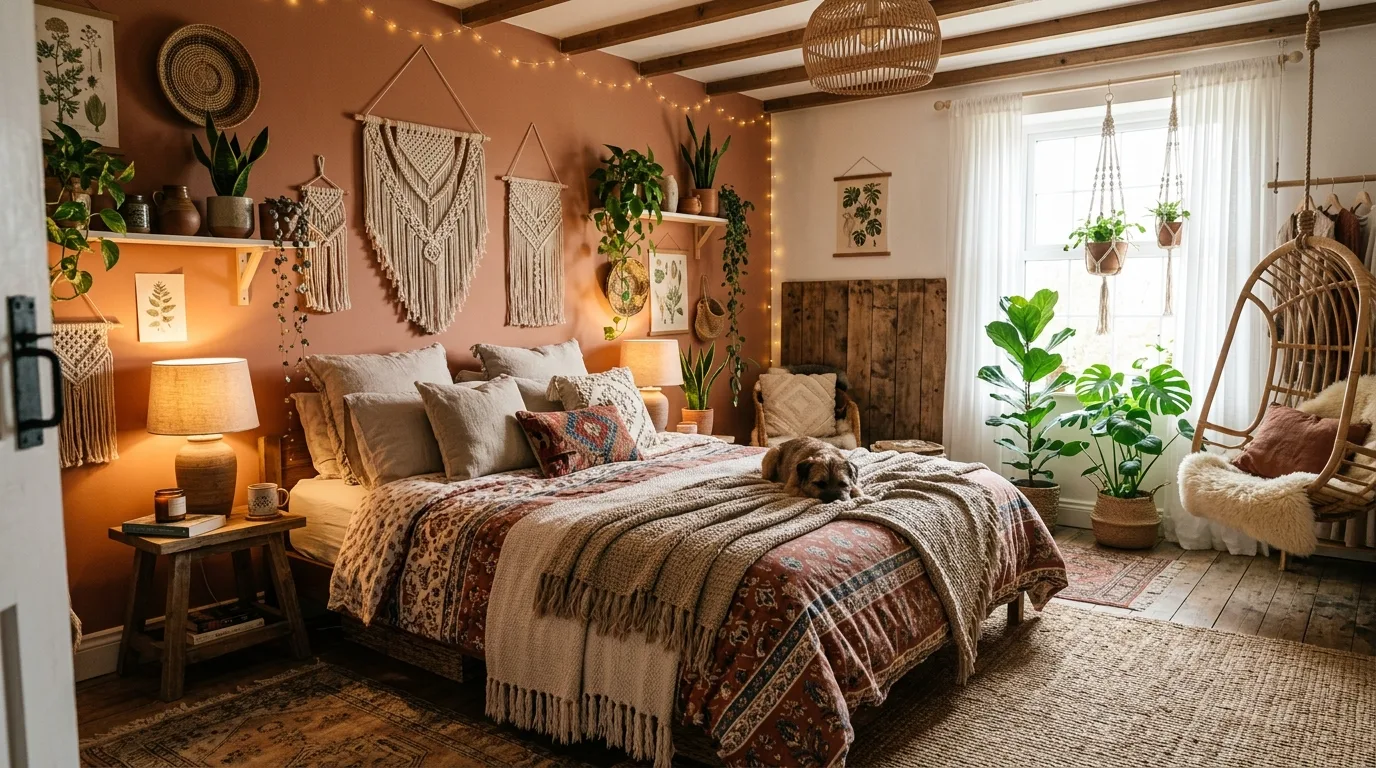 Add fairy lights or a soft glow source for 14 Trendy Aesthetic Bedroom Ideas for the Ultimate Instagram Look