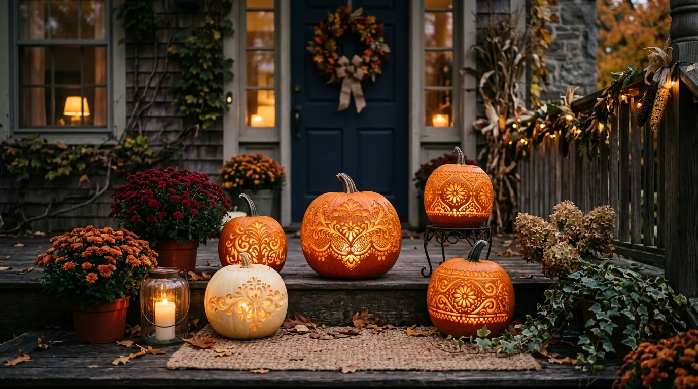 11 Unique Pumpkin Carving Ideas for a Sophisticated Halloween Porch