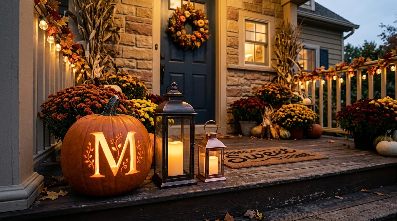 Try carved slits for dramatic light for 11 Unique Pumpkin Carving Ideas for a Sophisticated Halloween Porch