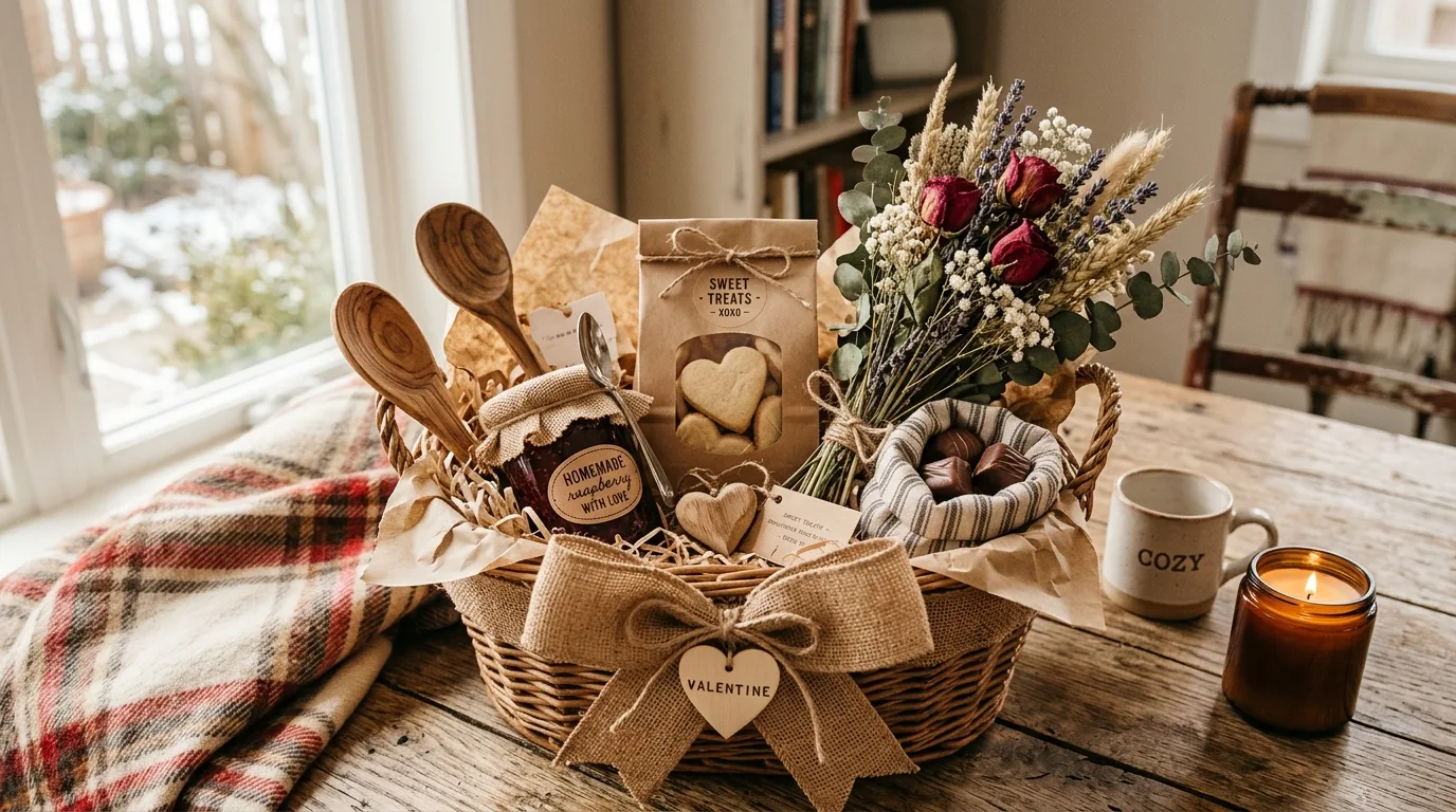 Build a food-lover basket for 14 Sweet Valentine's Basket Ideas for Kids and Loved Ones