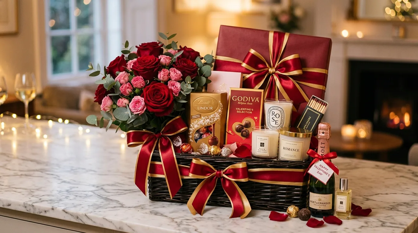 Build a beauty-themed basket for 14 Sweet Valentine's Basket Ideas for Kids and Loved Ones