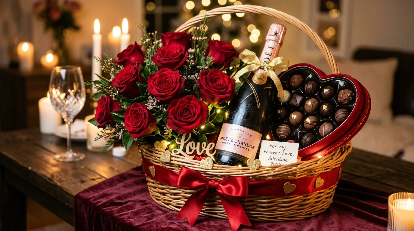 Use one color palette for 14 Sweet Valentine's Basket Ideas for Kids and Loved Ones