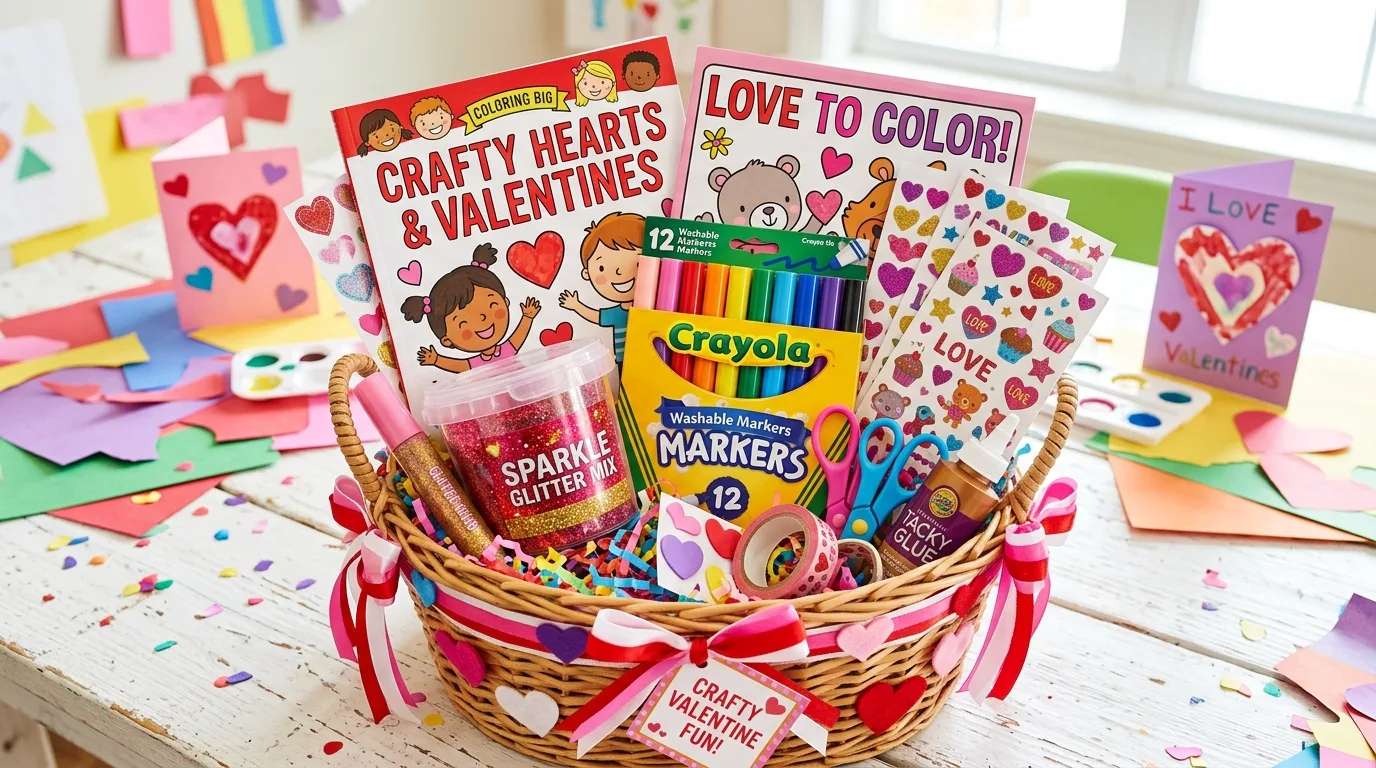 Include something handwritten for 14 Sweet Valentine's Basket Ideas for Kids and Loved Ones