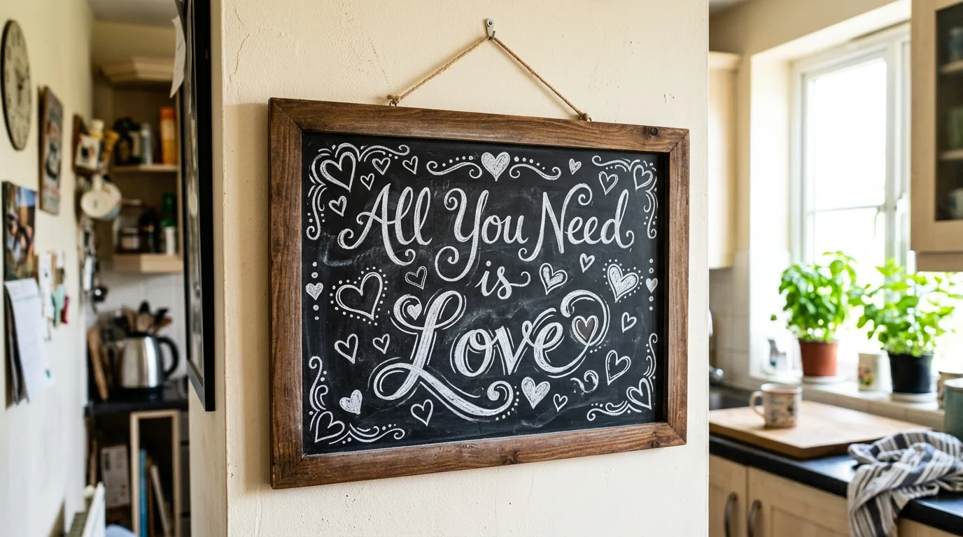 Add one to an entryway vignette for 11 Cute Valentine's Day Chalkboard Decor Ideas for a Love Note