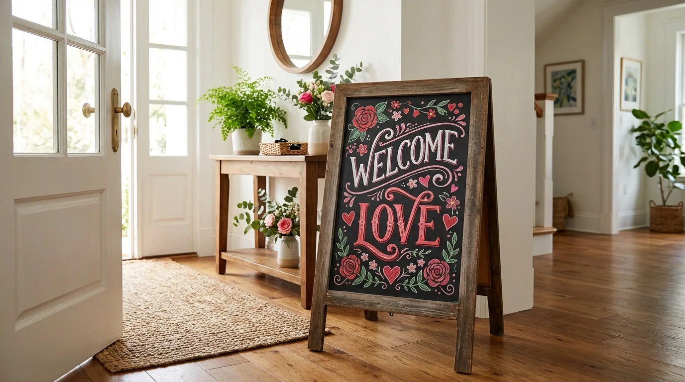 Use one in a bedroom corner for 11 Cute Valentine's Day Chalkboard Decor Ideas for a Love Note