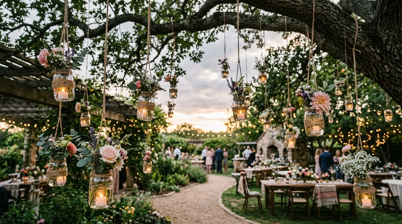 Keep the palette coordinated for 14 Adorable Valentine's Day Mason Jar Craft Ideas for Decor