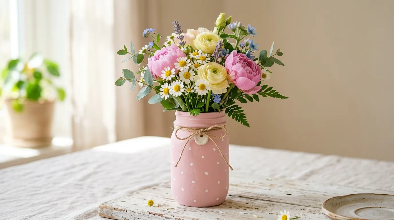 Wrap jars with ribbon or lace for 14 Adorable Valentine's Day Mason Jar Craft Ideas for Decor