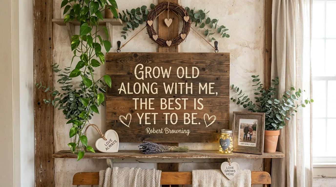 Style a tray or mantel vignette for 13 Charming Valentine's Day Rustic Decor Ideas for Farmhouse Romance