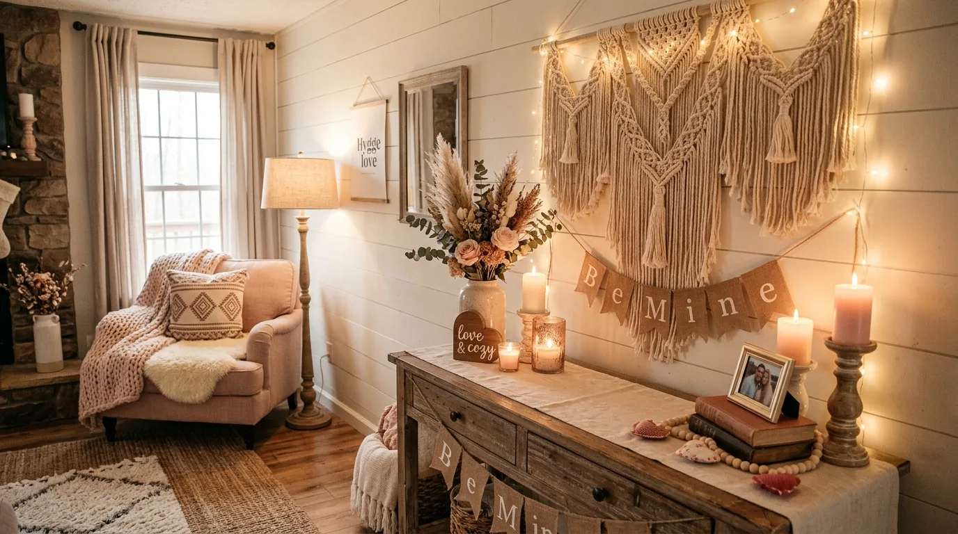 Try handmade details for 13 Charming Valentine's Day Rustic Decor Ideas for Farmhouse Romance