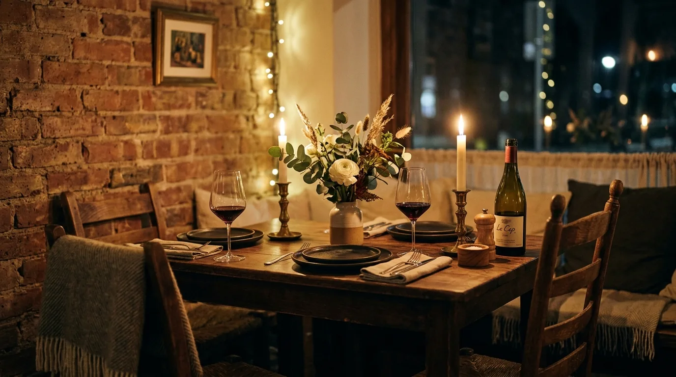 Use prettier glassware if you have it for 12 Lovely Valentine's Day Tablescape Ideas for a Romantic Dinner