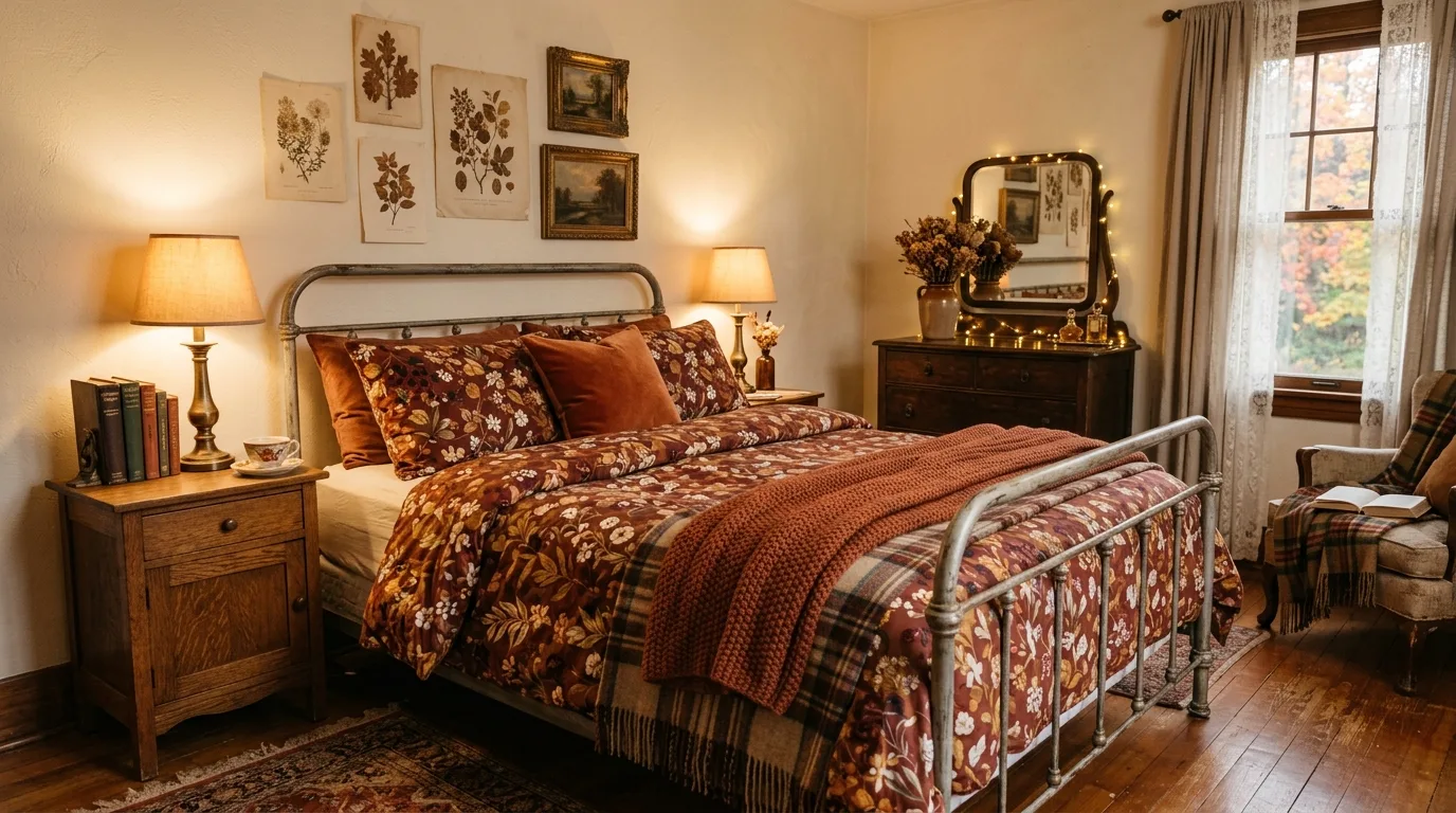 Add dried leaves and florals for 11 Stunning Vintage Fall Decor Ideas for Timeless Autumn Style