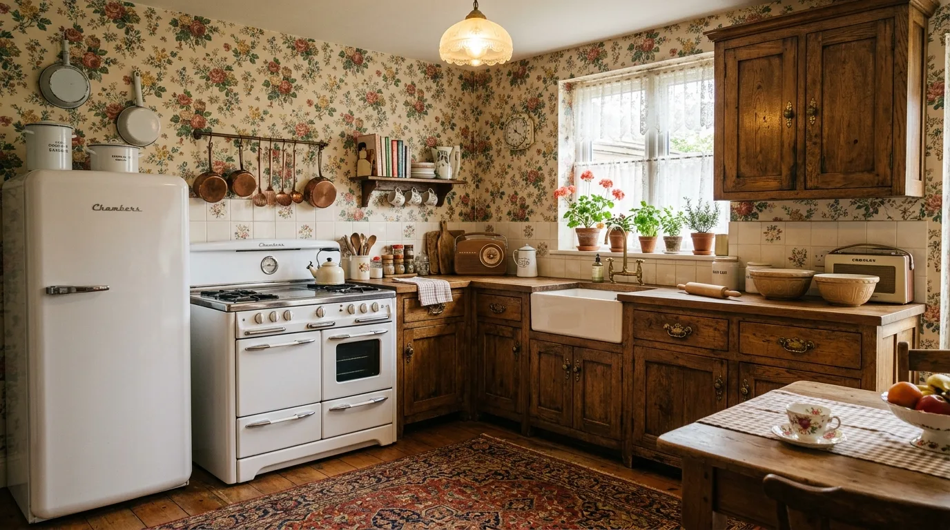 Let the room feel collected, not perfect for 11 Wonderful Vintage Kitchen Designs with Timeless Charm