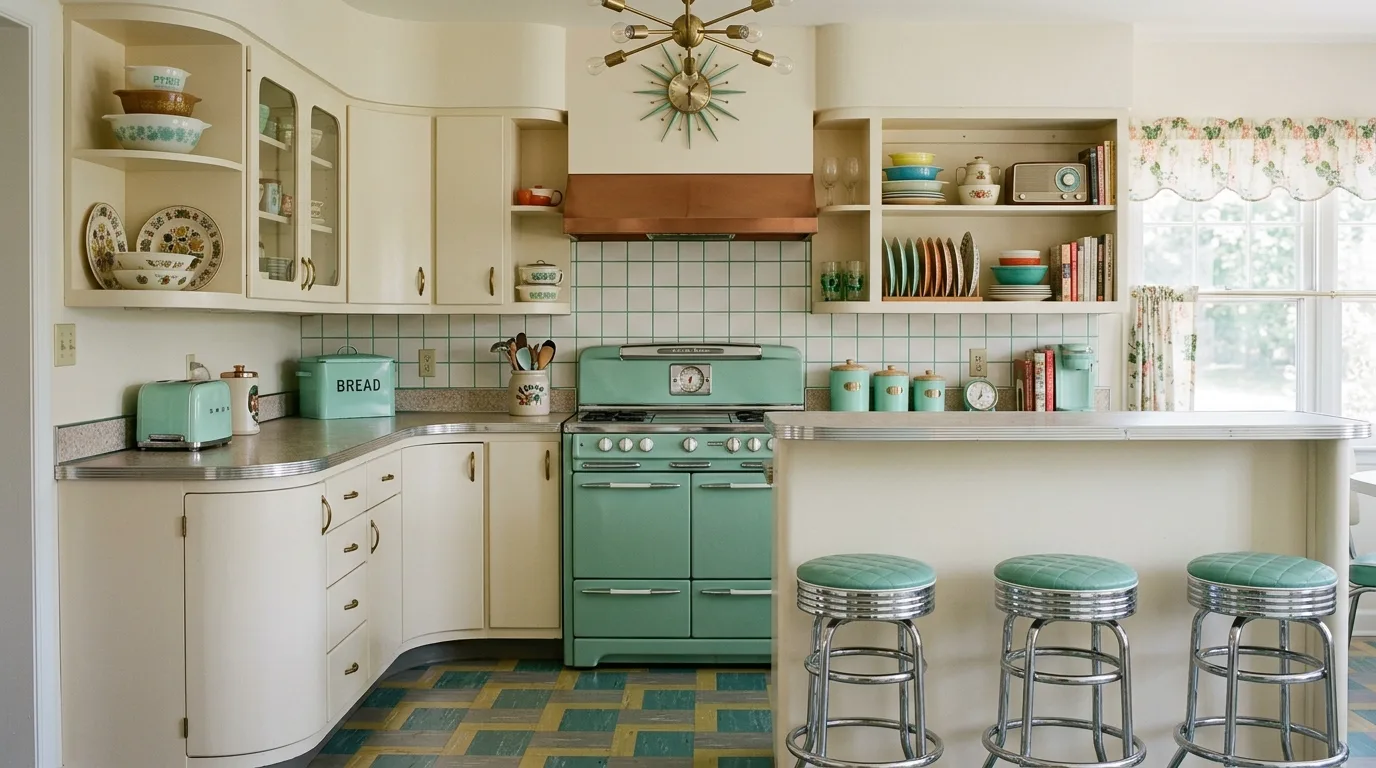 Try rounded or retro cabinetry details for 11 Wonderful Vintage Kitchen Designs with Timeless Charm