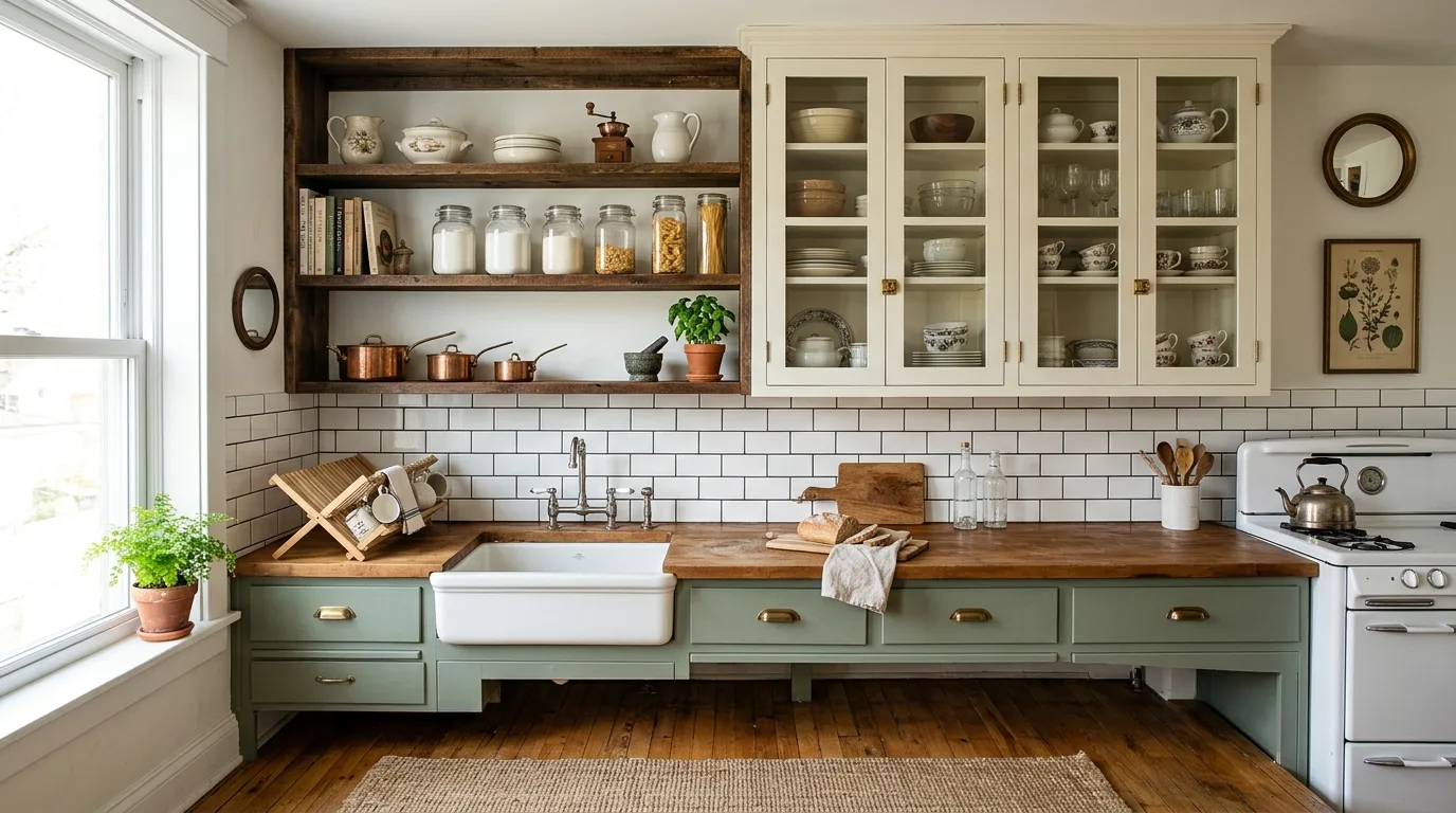 Keep the backsplash classic for 11 Wonderful Vintage Kitchen Designs with Timeless Charm