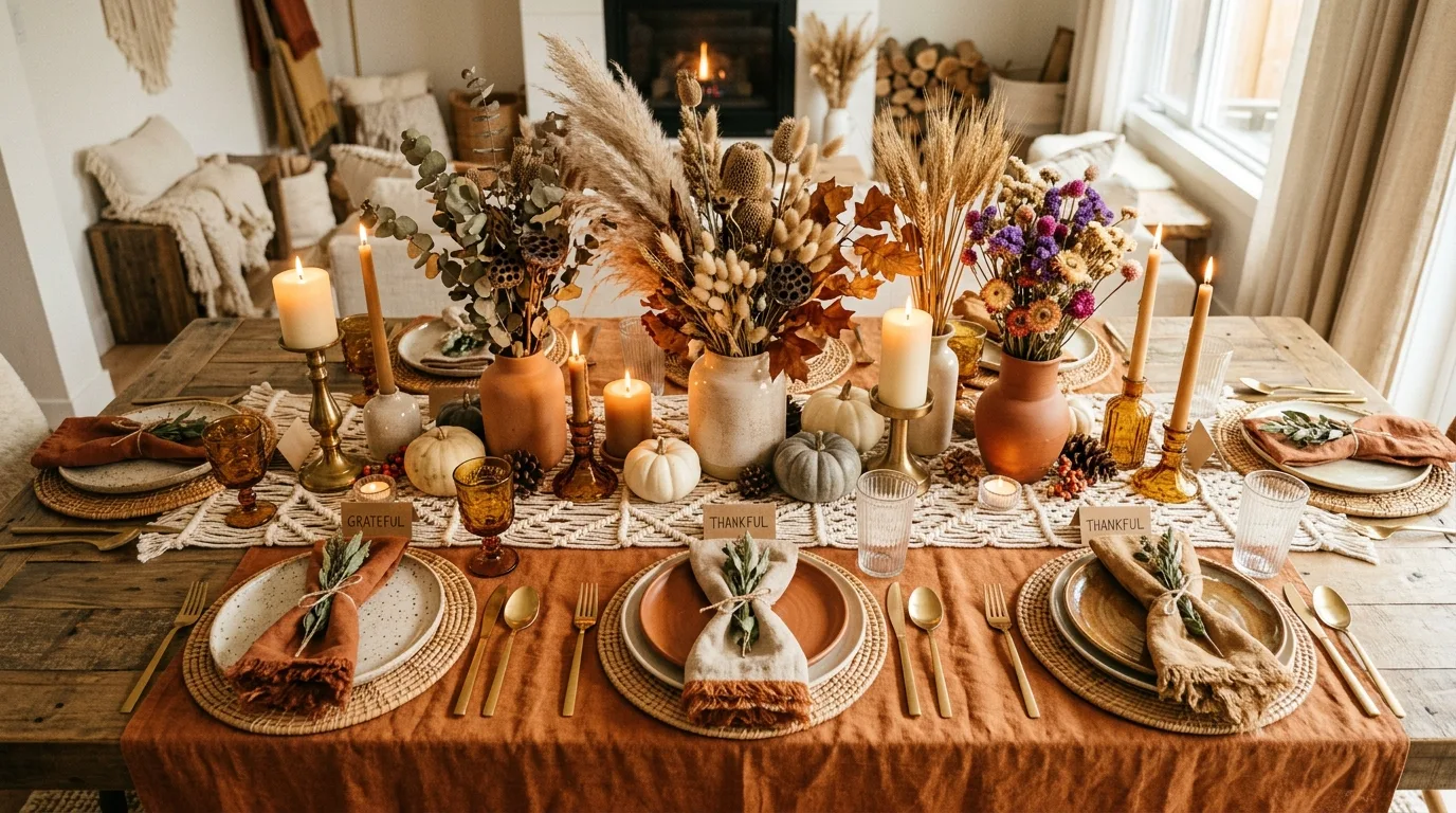 Use a palette that feels grounded for 12 Warm Thanksgiving Decor Ideas for a Memorable Holiday