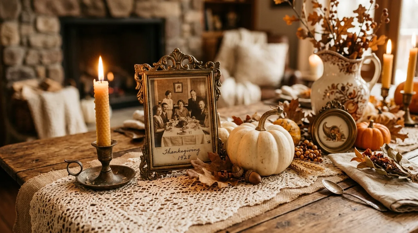 Let the mantel support the table mood for 12 Warm Thanksgiving Decor Ideas for a Memorable Holiday