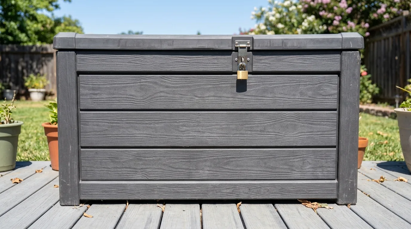 Add a lockable deck box for 12 Weatherproof Outdoor Storage Solutions for Patio Gear
