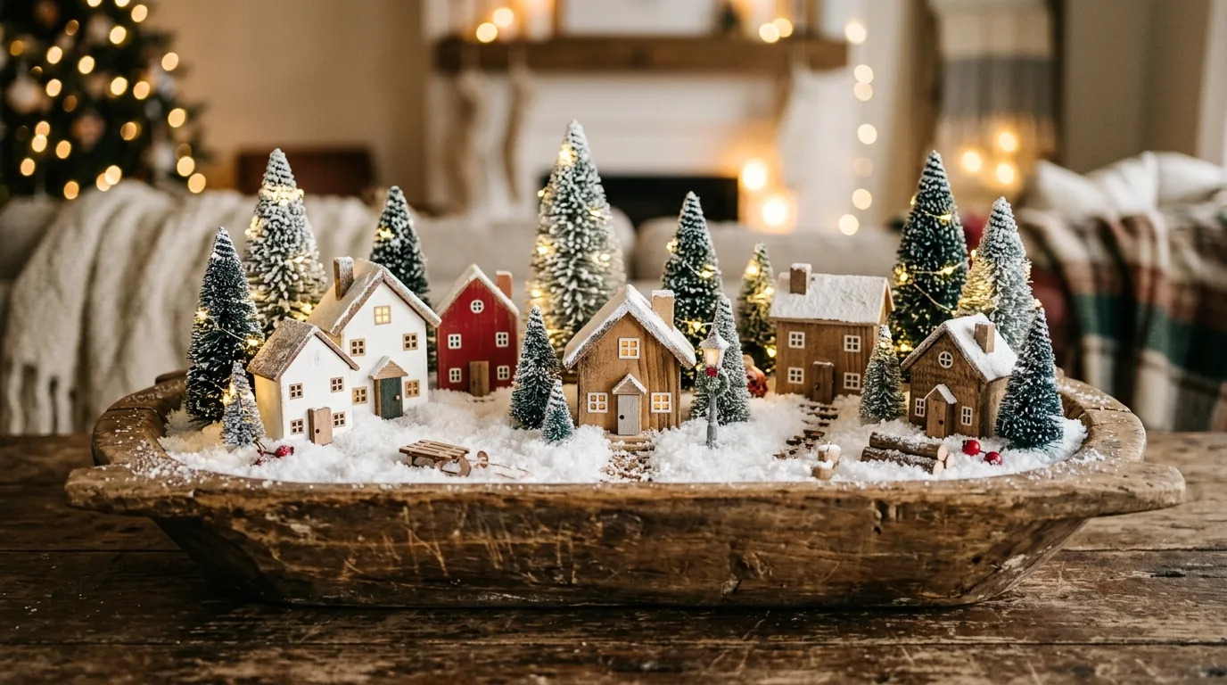 Keep the palette neutral for 12 Charming Winter Dough Bowl Centerpiece Ideas for a Rustic Touch