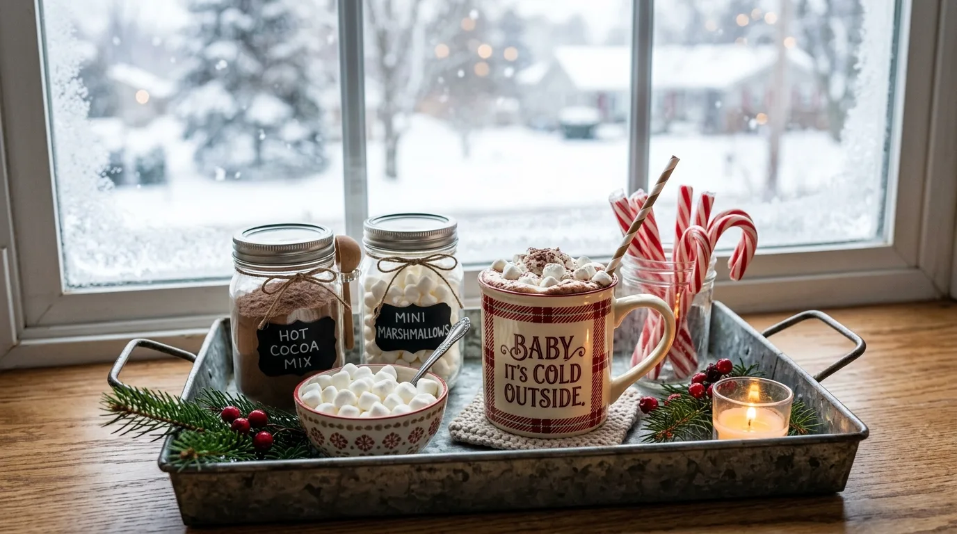 Keep greenery simple for 10 Cozy Winter Tray Decor Ideas for January Styling